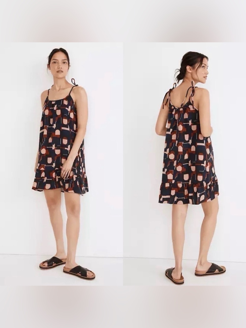 Madewell Lightestspun Tie-Strap Ruffle-Hem Cover-Up Dress Women’s XXS